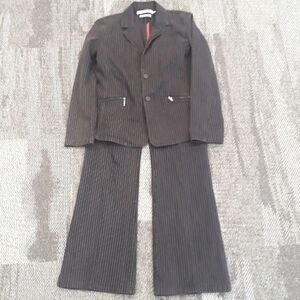Vintage Tommy Hilfiger Jeans Pinstripe Denim Blazer (Large) + Pants (Size 10)